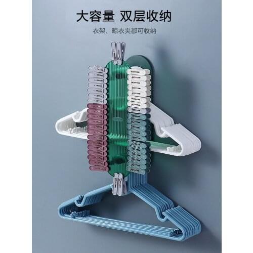 Household hanger storage rack, perforation-free wall-mounted, space-saving artifact, drying rack, finishing rack hangers