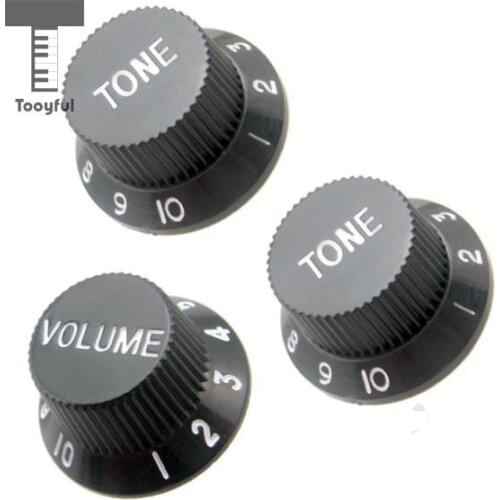 Tooyful Set Top Hat Volume Tone Control Knobs for Strat Electric Guitar Replacement 3Pcs/Set