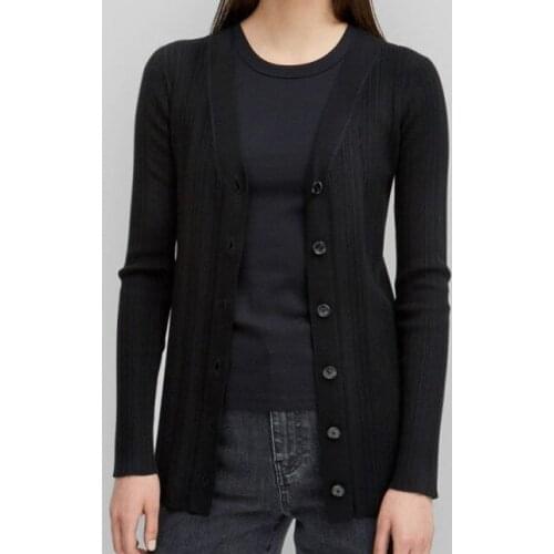 Women Sweaters 2020 Spring and Autumn New Ladies Solid Color V-neck Knitted Cardigan Top