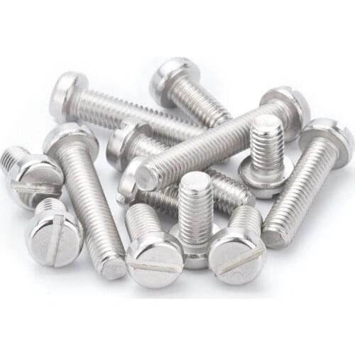 10/50pcs M3 M4 M5 M6 M8 304 A2-70 stainless steel GB65 Slotted Cap Head Slot Column Round Cheese Head Screw Bolt Length=4-100mm