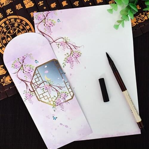 Wisteria Moon 10 Envelope 10 Sheets Letter Paper Set Writing Love Letters Wedding Envelopes Invitations Office School Supplies