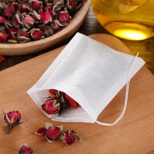 100Pcs Empty Tea Bags Scented Tea Infuser Heal Seal Sachet Filter Food Grade Disposable Teabags Kitchen Supplies 5x7cm/6x8cm