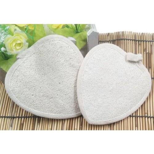 11.5*12cm Heart Shape Natural Loofah Pad Back Pads Loofah Sponge Bath Shower Body Exfoliator Scrubber Pads