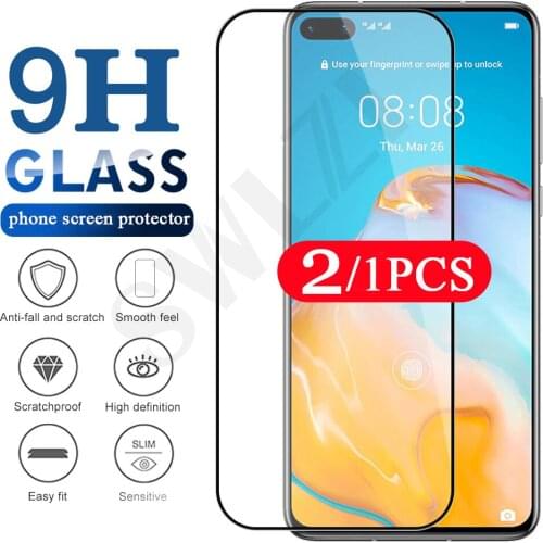 2/1Pcs cover for Huawei P20 P30 P40 lite E P smart pro Z S plus 2018 2019 2020 2021 phone screen protector tempered glass film