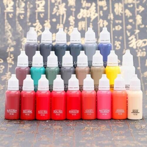 23 Colors Semi Permanent Microblading Liquid Pigment For Non-toxic Embroidery Eyebrow Eyeliner Lip Tattoo Makeup Ink Wholesale