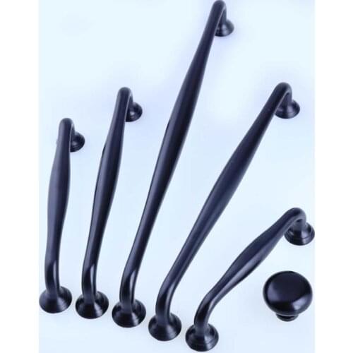256mm black wardrobe kitchen cabinet door handles 192mm matte black dresser cupboard drawer knobs pulls modern simple 96mm 128mm