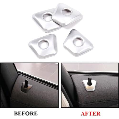 4x New Chrome Round-pattern Car Door Lock Knob Grommet Ferrule Cover Trim Fit For BMW 5 Series 525Li 528Li 530Li 540Li 2018-2021