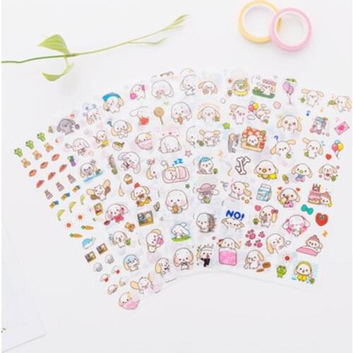 6pcs/set Cartoon Diary Sticker Cute Stationery Stickers Scrapbooking Sticker Flakes Student Art Supplies Personalized Stickers