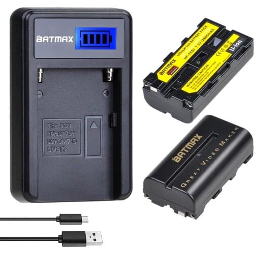 Batmax NP-F550 NP-F570 F550 F570 Battery+LCD USB Charger for Yongnuo Godox LED Video Light YN300Air II YN300 III YN600 Air L132T
