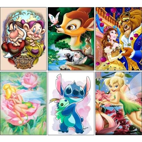 Disney Diamond Embroidery Elf Bambi 5D Diamond Painting Cartoon Princess Character Cross Stitch Mosaic Home Decoration