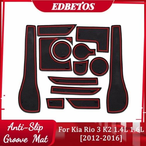 Car Gadget Pad For Kia Rio 3 K2 1.4L 1.6L Accessories Gel Pad Rubber Gate Slot Mat Cup Mats Tapis Voiture
