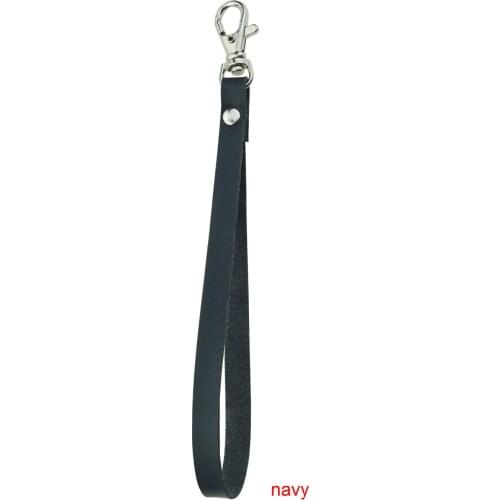 Free Shipping 2 pcs Navy Genuine Leather Replacement Wrist Strap For Clutch/Wristlet/purse/pouch (Thin Small)
