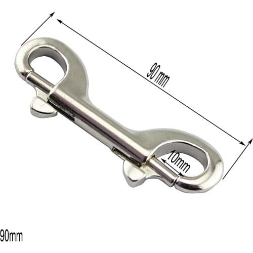 Scuba Diving 90mm 316 Black Stainless Steel Hook Double Ended Bolt Snap Buckle Metal Clip