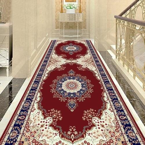 Ethnic Style Flannel Living Room Carpet Floor Bedside Cushion Balcony Area Cushion Moroccan Floral Corridor Decorative Cushion