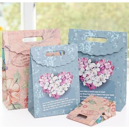 European Style Butterfly Flower Mask Bag Creative Gift Handbag Creative Paper Sack High-end Christmas Gift Packaging Bags