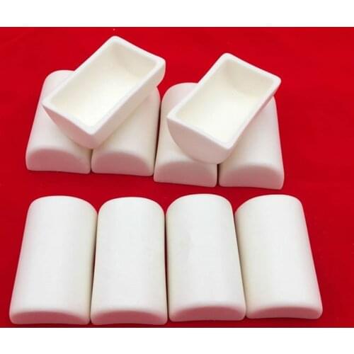 Al2O3 ceramic crucible /99.3% alumina crucible / 100*65*30/ Semicircle corundum crucible / Sintered ceramic crucible