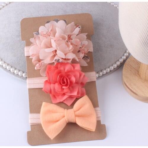 3pcs Baby Girls Headband Set Bow Knot Head Bandage Kids Toddlers Headwear Hair Band Infant Clothing Accessories