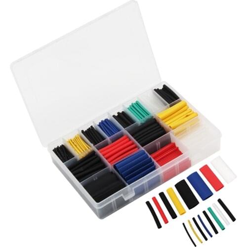 580pcs Heat Shrink Tube Kit Shrinkage Ratio 2:1 Thermal Contra Sleeve Cable Termoretractil PVC Tube Tubing Wrap Wire Cable