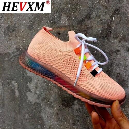 Rainbow Color Breathable Sneakers 2020 New Lace Up Light Women Casual Shoes Soft Running Female Flats Loafers Zapatillas Mujer