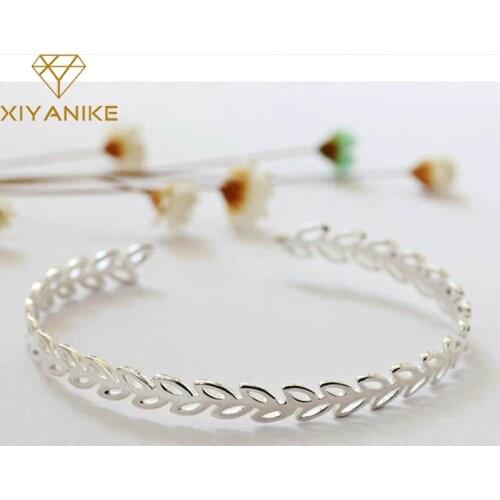 XIYANIKE 925 Sterling Silver Hot Sale Hollow Leaves Opening Bangles & Bracelet For Charm Women Trendy Elegant Party Jewelry Gift