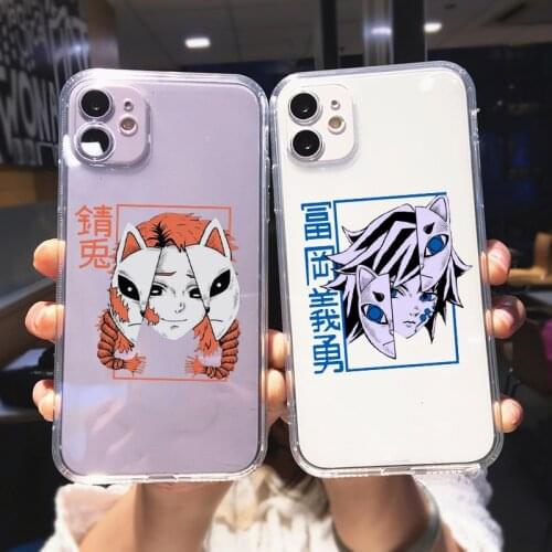Soft Phone Case For iPhone 7 11 12 Pro X XS Max XR SE SE2 6S 8 Plus Demon Slayer Kimetsu no Yaiba Anime Cover Cases Fundas Coque
