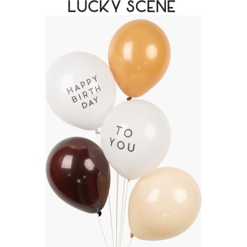 5Pcs 10" Happy Birthday To You Letter Latex Balloon Set Helium Decorations Birthday Party S00955