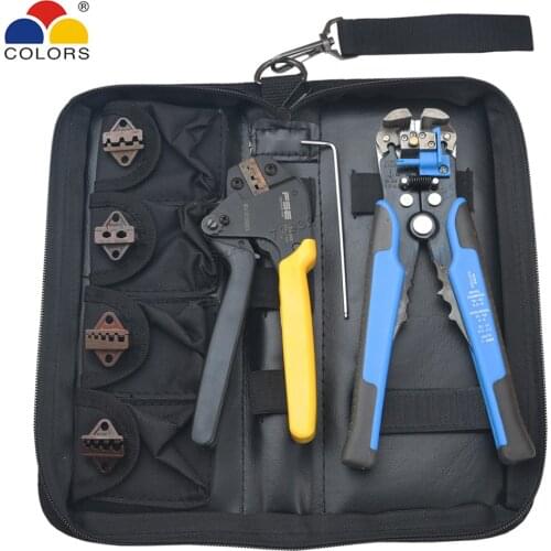 Crimping Pliers DuPont Conventional Plug Tube Insulated Bare Terminals Crimp Tools Replace Jaws Stripper 28B 48B Multi-tool Kit
