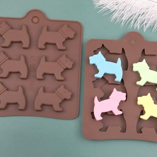 Silicone 6-Dog DIY Cake Decorating Mould Candy Cookies Chocolate Baking Mold Kitchen Bakeware Tool For Kitchen Accessories
