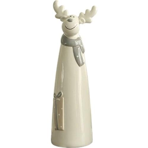 [Cute] Nordic Creative Santa Claus with Deer Ceramic Ornaments Home Decoration Crafts Furnishings Christmas Gifts