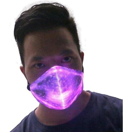 RGB Color Changeable Rave Costume Lights Up Led Mask Chirstimas Blink Mask Glow In Dark Party Mask