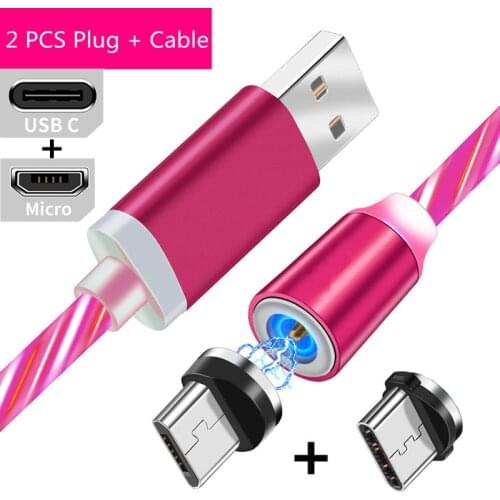 Luminous Magnetic Charger Type C Micro USB Charge Cable For Samsung Galaxy A32 A5 A72 huawei Y5p Xiaomi 10T Redmi 9 Note 7 8 Pro