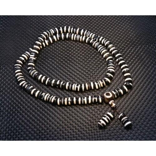 Tibetan Old Agate Abacus Shape 1 Line Healer Medicine dZi Bead Lama Necklace LZK LK brother Sauces