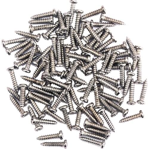 Tooyful 100 Pieces Iron Tuning Peg Tuner Mounting Screws for Guitar Bass Ukulele Mandolin Universal Parts 11 x 2.2mm