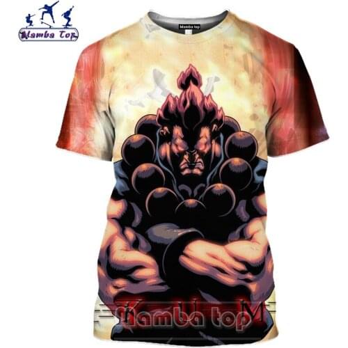 Mamba top 3D Print Anime Grappler Baki T Shirt Boxing Comic Cartoon Mens T-shirts Short Sleeve Street Women Camping Men Tshirt