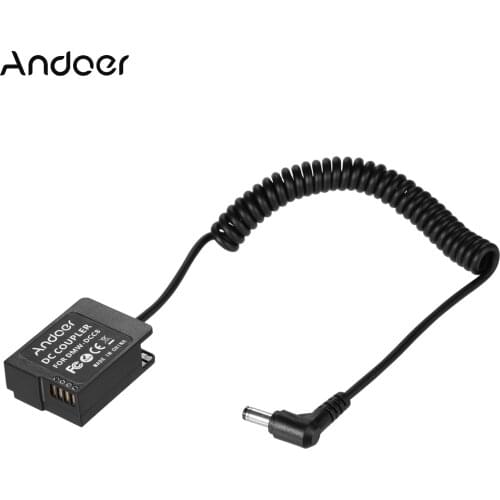 Andoer NP-W126 Dummy Battery Coupler Adapter DC5.5*2.5mm Male Plug Spring Cable Compatible with Fuji Cameras X-A1/X-A2/X-A3/X-E1