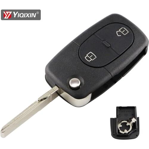 YIQIXIN 2 Button CR1620 CR2032 Battery Holder Flip Folding Remote Car Key Shell Cover Case Fob For Audi TT A2 A4 A6 A8 Quattro