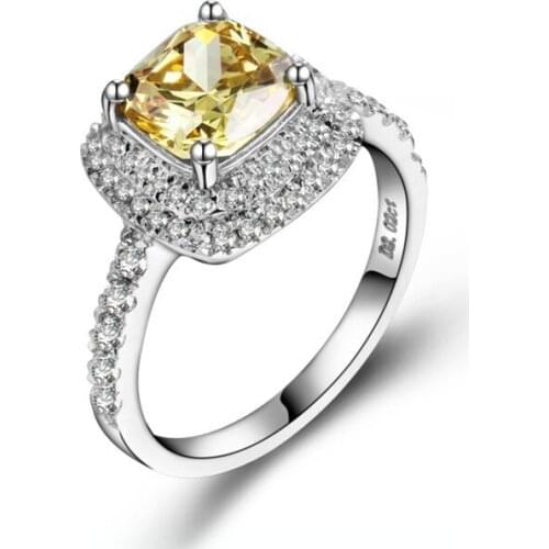 1 Carat Sterling Gold 14K Yellow Stone Convincing Simulate Diamond Women Anniversary Ring Romantic Fine Jewelry Gift For Bridal