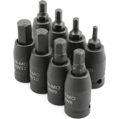 One Pcs 1/2" Square Drive Impact Hex Bit Socket Set Air Impact Allen Key Bit Socket Cr-Mo Electric Screwdriver Auto Repair Tool