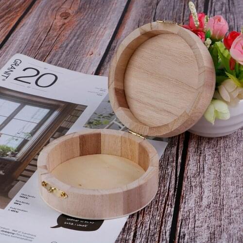 1Pcs Natural Wood Small Wooden Box with Lid and Lock Jewerally Storage Box Wedding Table Gift Box Makeup Organizer Box
