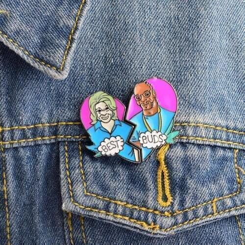 1PCS Originality Fashion Metal Stitching Love Heart Icon Decoration Collar Apparel Brooch Backpack Badges Accessories