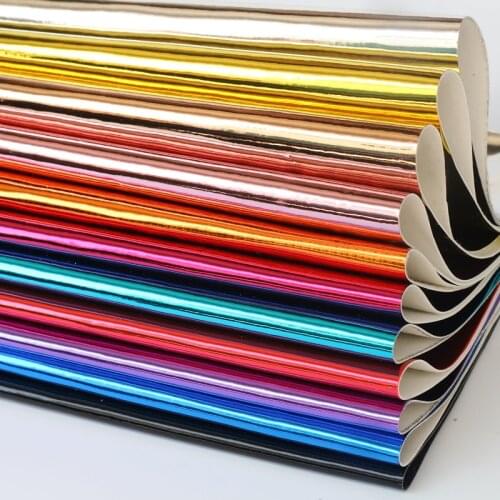 1PC A4 SIZE (21x29cm) Mirror PU synthetic Leahter Fabric Artificial PU Leather Faux Leather Handicraft Accessories DIY Crafts