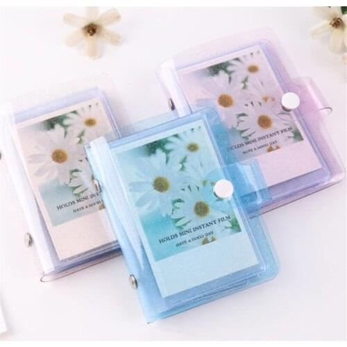10pcs/lot Jelly Color Photo Album for Mini Card Photo Sticker Album Photos Instax Album Transparent Glitter Card Holder