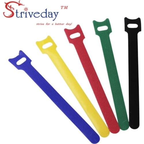 100 pcs 5 Colors can choose Magic tape wiring harness/tapes Cable ties/nylon Tie cord Computer cable Earphone Winder velcroe tie