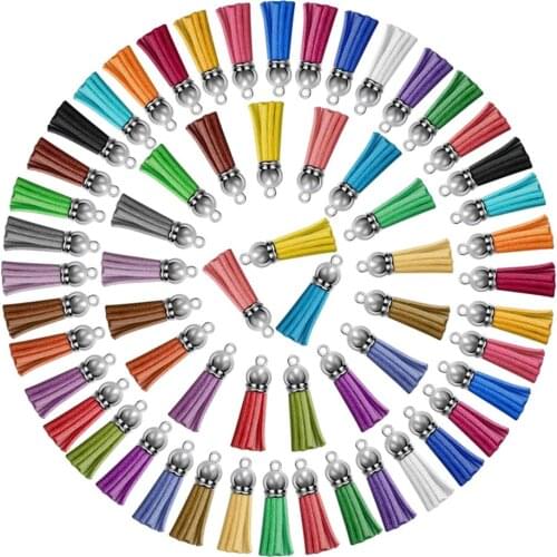 120 Pieces Keychain Tassels Leather Keychain Tassel Pendants Rings Bulk Acrylic Keychain Blanks for DIY Key Rings Craft Supplies