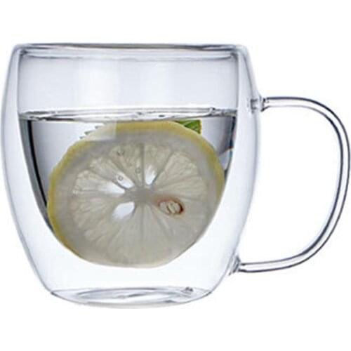 450ml Glass Cup Handle Double Layers Heat Insulation Drinkware Glasses Tea Milk Clear Mug 250ml 350ml