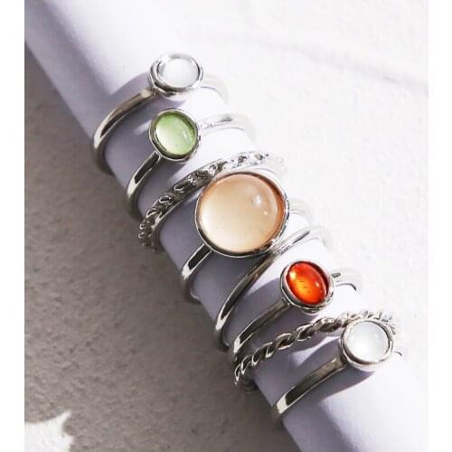 8pcs Gold Silver Color Knuckle Finger Rings for Women Vintage Fashion Party Ring Sets for Women Female Punk Gothic Boho Jewelry