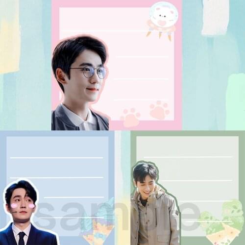 Zhu Yilong Post Notes Memo Pad Decor Cute Cartoon Memo Message Paper Students' Practical Handbook Star Peripheral Souvenir