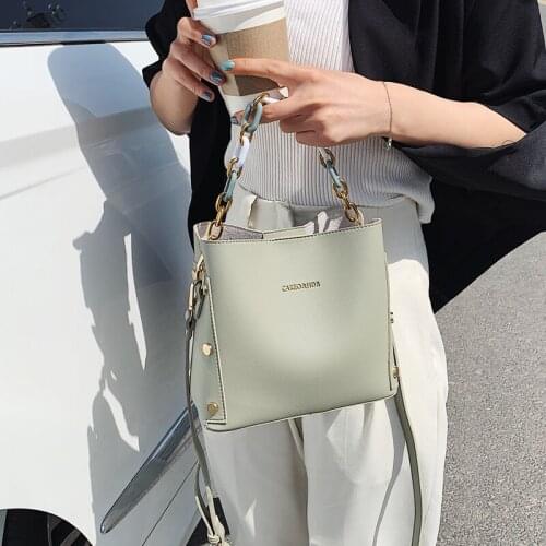 Elegant Female Chain Tote Bucket bag 2020 New High quality PU Leather Womens Designer Handbag Travel Shoulder Messenger Bag