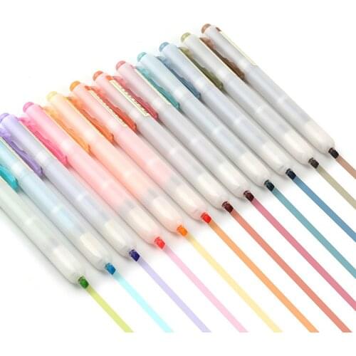 DS-805S Press Highlighter Retro Interchangeable Core Marker 4 Set Optional School Office Stationery