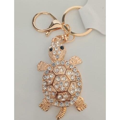 Kaplumbağa detaylı Şık metal anahtarlık Göz alıcı anahtarlık Çanta aksesuarı Cüzdan süsü Zarif ve Şık